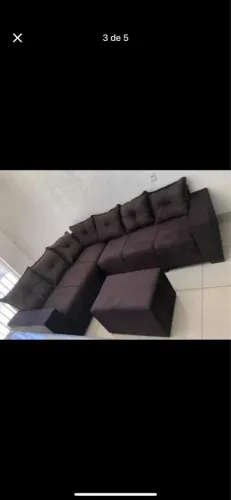 Sofá modular de canto com puff
