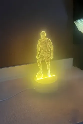 Luminária led 3D jogador com bola no pé