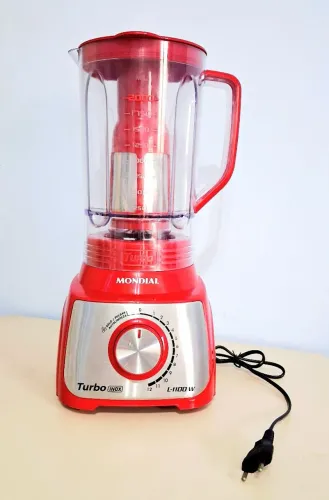 Liquidificador Mondial Turbo Inox L-1100W - Vermelho | Estado de Novo 110w