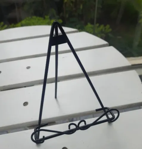 Suporte para prato decorativo antigo em ferro forjado antiguidade