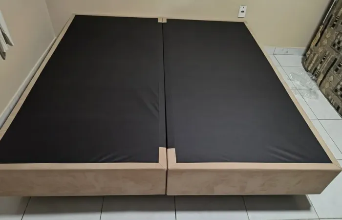 Box Queen Bege Suede