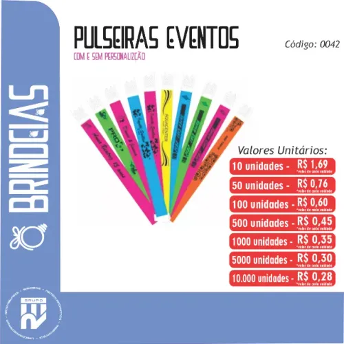 Pulseiras para Eventos Personalizadas - Brindes Personalizados Brindeias