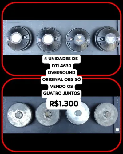 4 Auto Falantes DTI 4630 Oversound Original