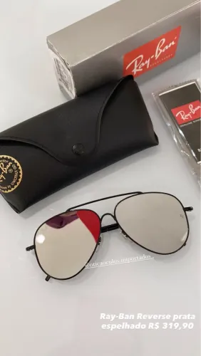 Lançamento RayBan Reverse prata espelhado original