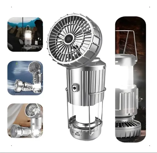 Ventilador portátil com luminária.