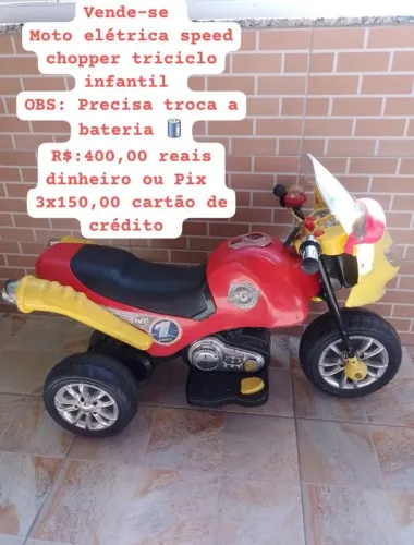 Vende-se moto elétrica speed chopper triciclo infantil 