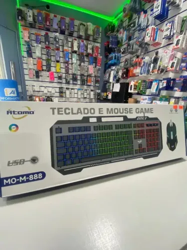 Kit Teclado e Mouse Gamer com LED Conexão USB NOVO