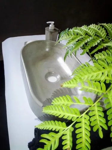 CUBA OVAL 40X23 CM EM CONCRETO ESCOVADO