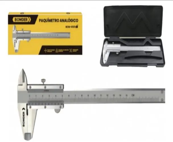 Paquímetro mecânico Metalico Analógico 0mm-15cm