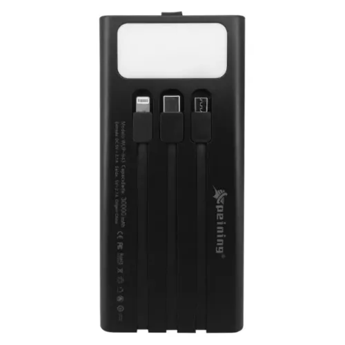 Power Bank Carregador Portátil Peining 30000mAh Preto WUP-943