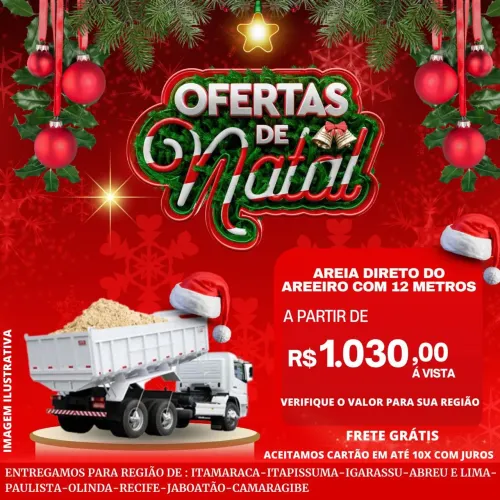 Areia direto do Areeiro Miritiba Fingir Lavada Média Lavada Grossa com 12 metros frete