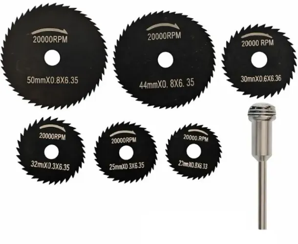 Kit 7 peças Disco Serra Circular Parafusadeira Micro Retifica