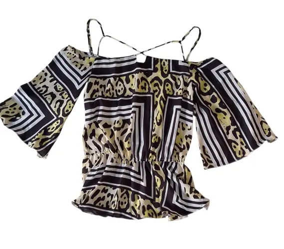 Blusa peplum estampada Lança Perfume