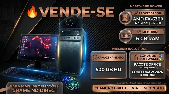 VENDE-SE COMPUTADOR DE MESA. PC