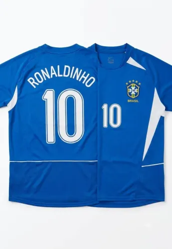 Camisa Seleção Brasileira Azul - Ronaldinho Gaúcho nº 10 (Usada Só 1 Vez)