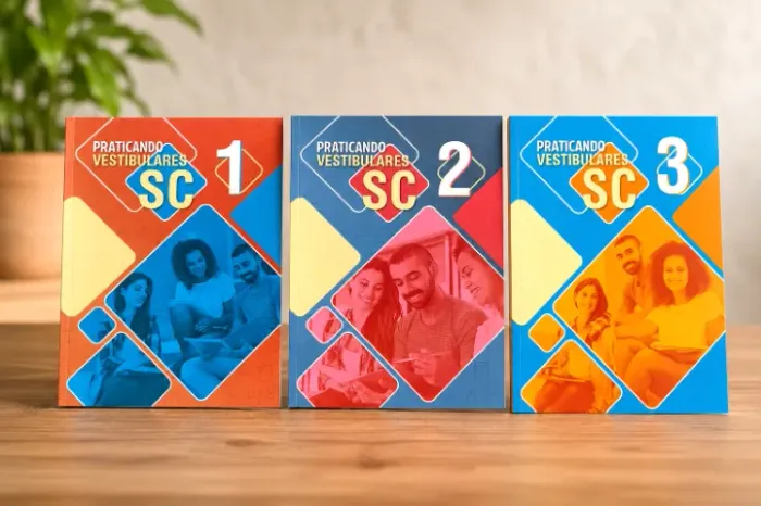 3 Livros Praticando Vestibulares SC (Volumes 1, 2 e 3) Novos