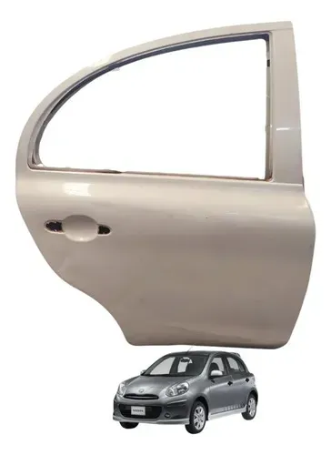 Porta Traseira Direita Nissan March 1.0 3cc 2011 A 2020 Traseira Direita Branco