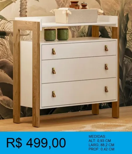 Comoda infantil 3 gavetas -  Entrega e montagem gratuita 