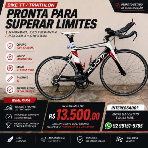 Bike TT Triathlon Kuota K-Factor Carbono Shimano 105 - Tam. 52