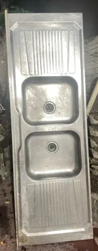 Pia com 2 duas cubas em aço inox