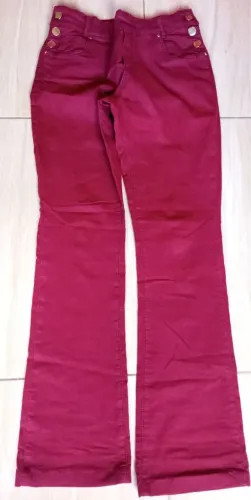 Calça feminina flare jeans colorido