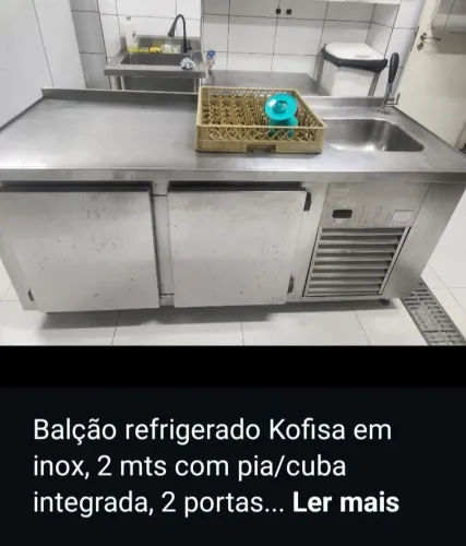 Balcão de encosto refrigerado com pi