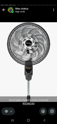 Ventilador Malorry de coluna com controle remoto