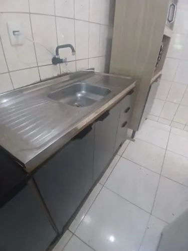 Armário de cozinha com pia e Fogão Cooktop