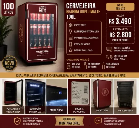 Cervejeira Brahma Duplo Malte 100 litros - NOVA