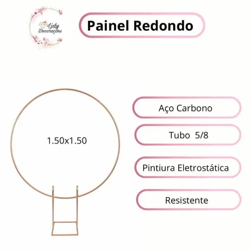 Painel redondo 1,50 m. Aço carbono