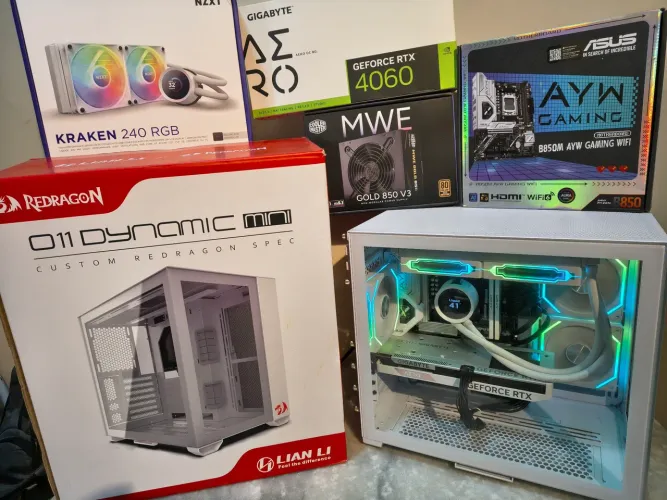 Pc gamer am5 Ryzen 7 7700/ 32gb ddr5/ Rtx 4060 aero/ fonte 850watts Gold/ gabinete lian li