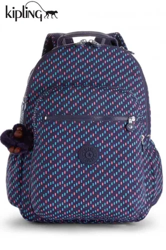 Mochila Grande Portátil Kipling Blue Dash C SEOUL