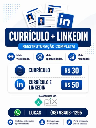 REESTRUTURAÇÃO COMPLETA - CURRÍCULO E LINKEDIN