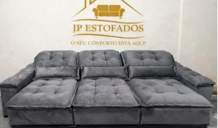 Sofás retrátil e reclinável com espuma D33 e pillow top 