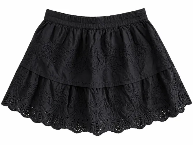 1 saia preta renda e 1 saia branca brim