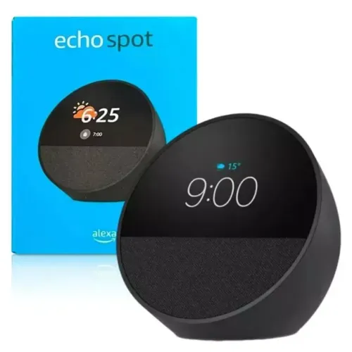 Nova Alexa Echo Spot Com Tela e Visor de Relógio Smart Speaker Original Amazon