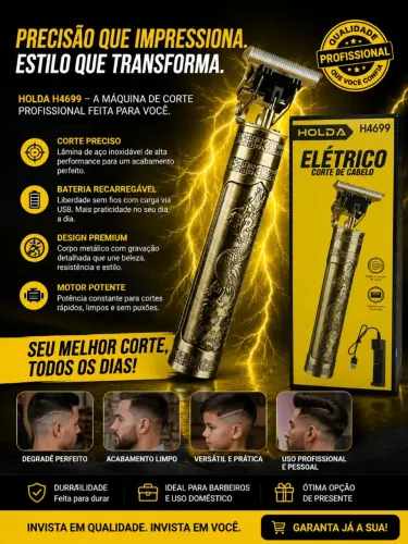 Corte Profissional Sem Sair de Casa ? Potência, Precisão e Estilo em Suas Mãos!