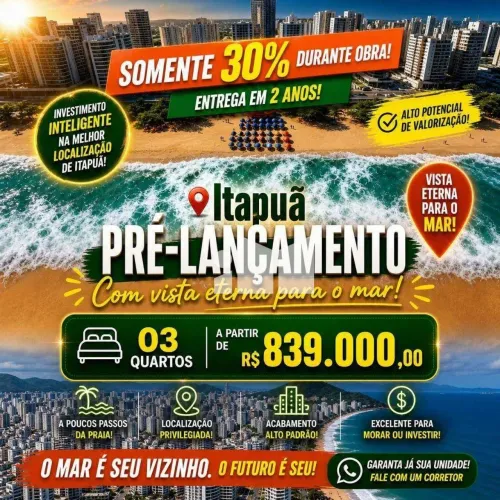Apartamento com 3 dormitórios à venda, 80 m² por R$ 891.000,00 - Itapuã - Vila Velha/ES