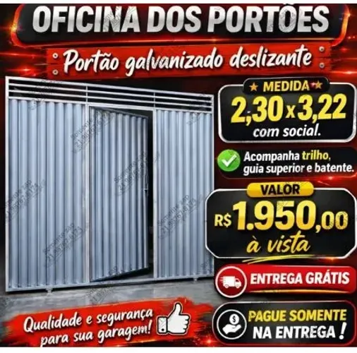 Portao garagem galvanizado