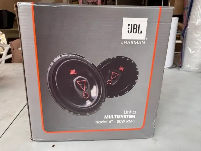 Par de alto-falantes JBL Multisystem 6TRMS80 - triaxial 6" - 80W RMS cada - novo, na caixa