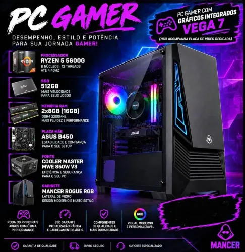Vendo PC GAMER RYZEN DDR4