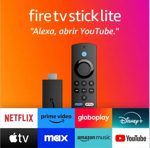 Fire TV Stick Lite | Streaming em Full HD com Alexa | Com Controle Remoto Lite por Voz