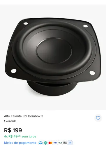 Auto falante médio original JBL bombox 3 , negociável, manda a proposta