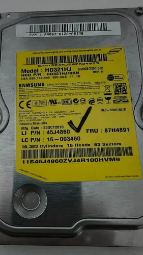 HD SAMSUNG 320 GB - LEIA O ANUNCIO