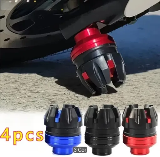 ? PROTETOR DE EIXO SLIDER UNIVERSAL PARA MOTO (NOVO) ?  Azul 4 pcs