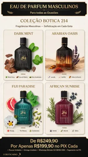 EAU DE PARFUM MASCULINOS 214 BOTICÁRIO
