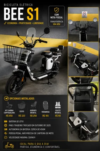 Bicicleta elétrica bee S1