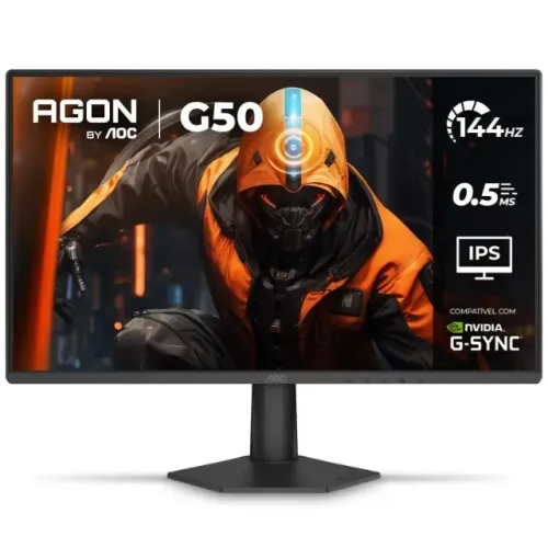 MONITOR GAMER AOC AGON G50 27" 144Hz 0.5MS IPS HDR10 G-SYNC 27G50F NOVO LACRADO!