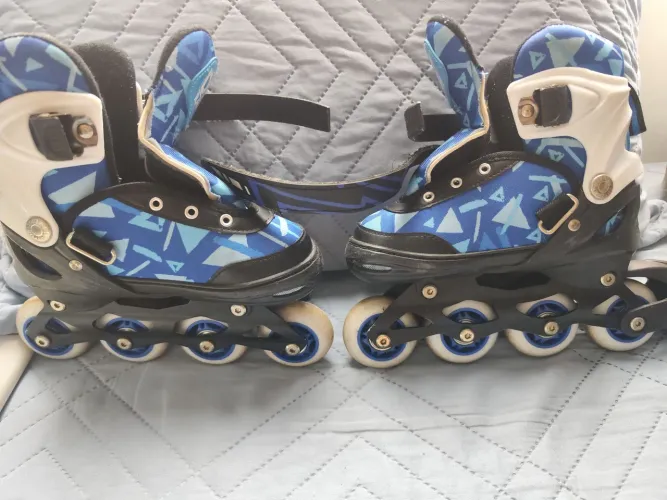 Patins Inline Roller Ajustável Azul - Tam 30-33