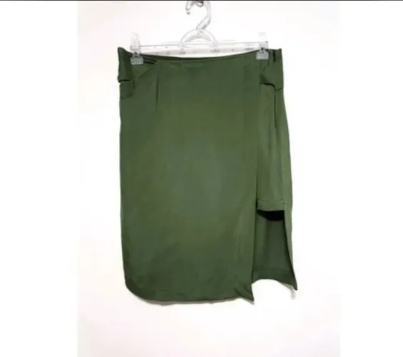 saia social animale verde seda com algodão tam 40